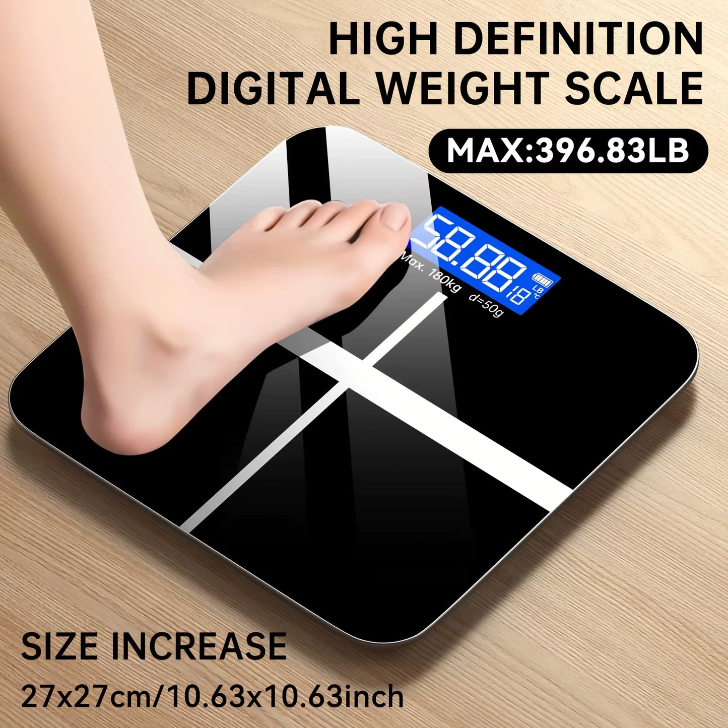 Digital Bathroom Scale 396lb, High-Precision