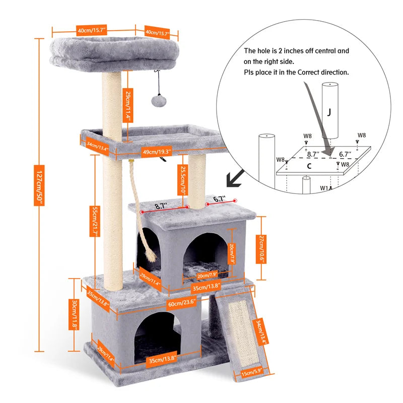 Cat Tree Tower Condo with Scratching Posts