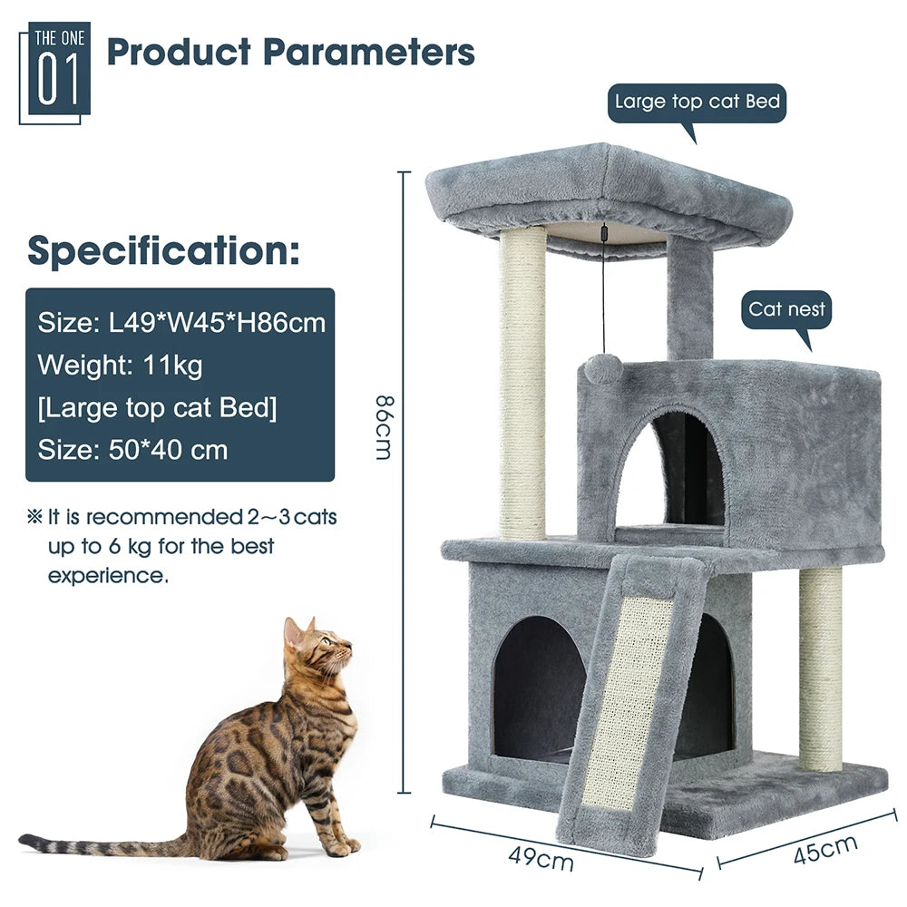 Cat Tree Tower Condo with Scratching Posts