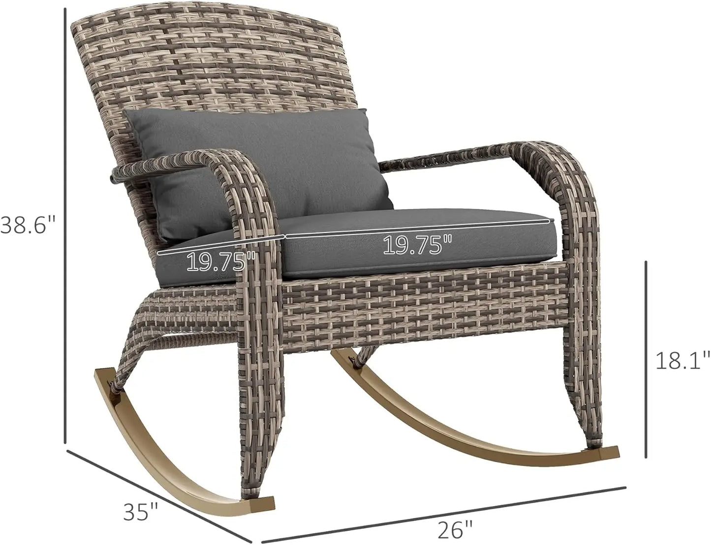 Outdoor Wicker Adirondack Rocking Chair