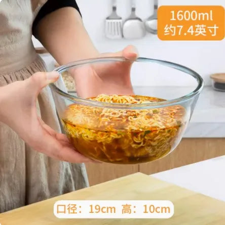 transparent glass bowl, heat-resistant glass bowl