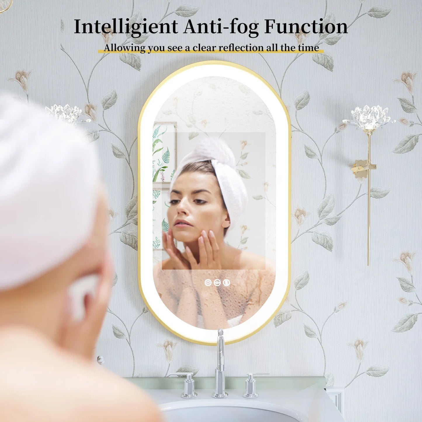 Large LED Oval Bathroom Mirror