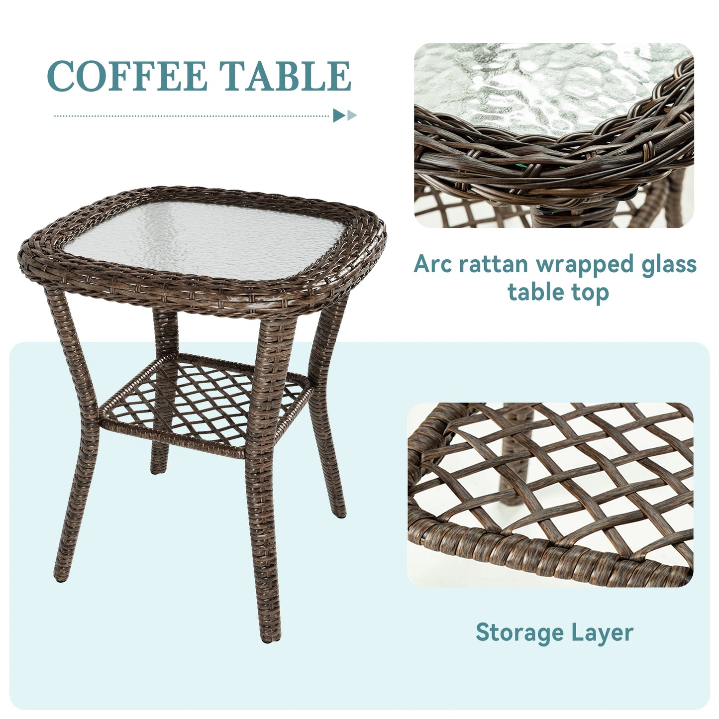 3 Piece Patio Furniture Set