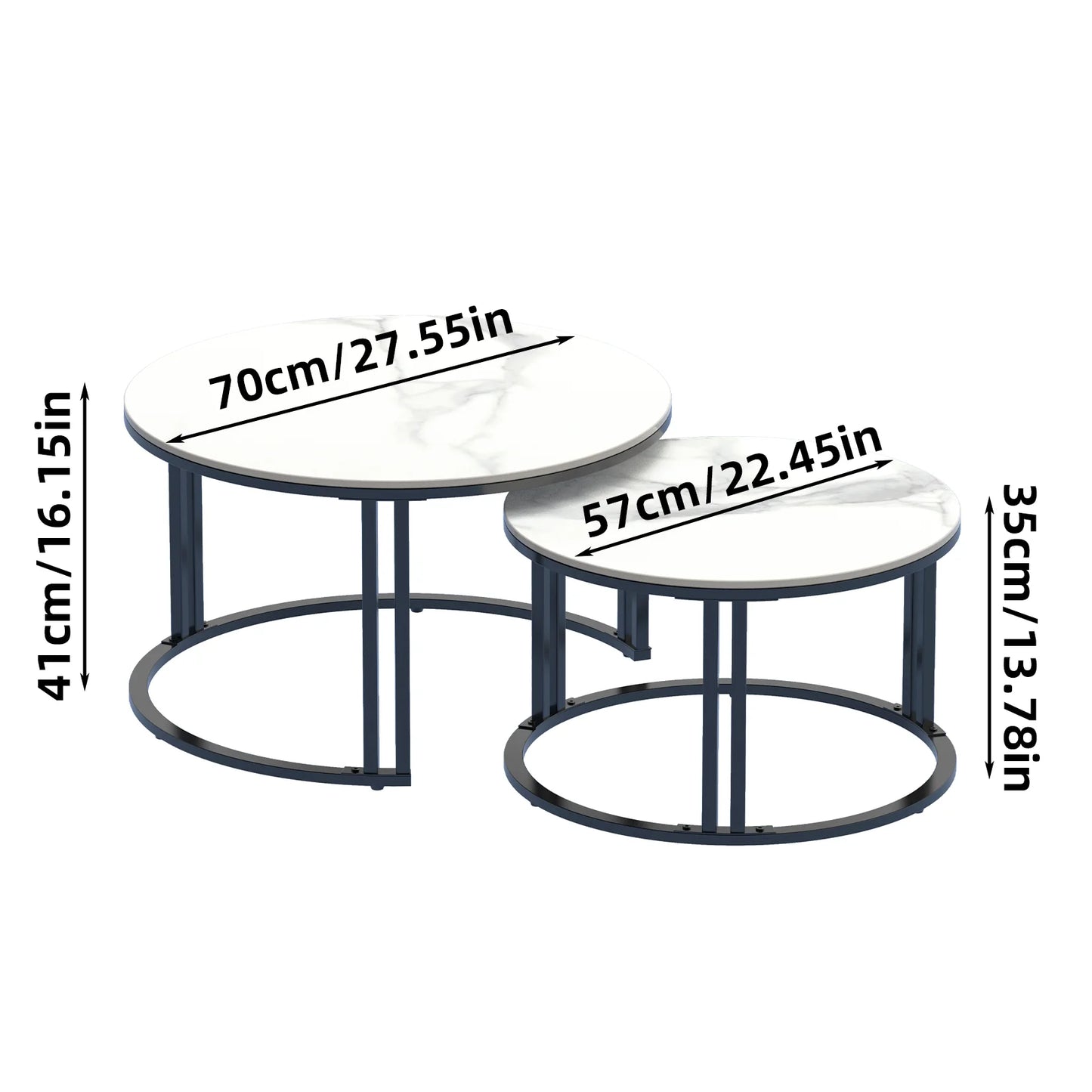 Modern Nesting Coffee Table Set of 2