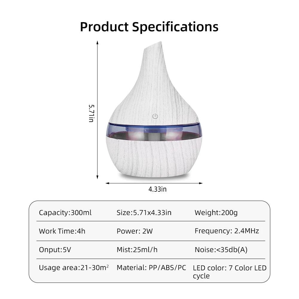 300ml USB Essential Oil Diffusers