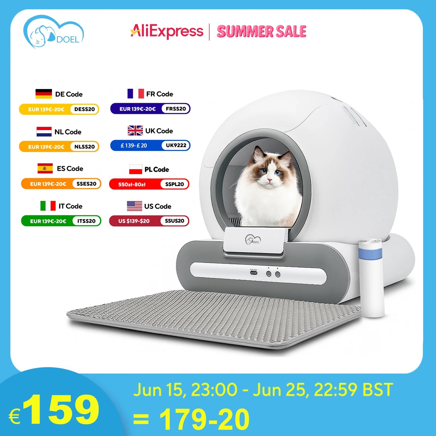 Automatic Self Cleaning Cat Litter Box