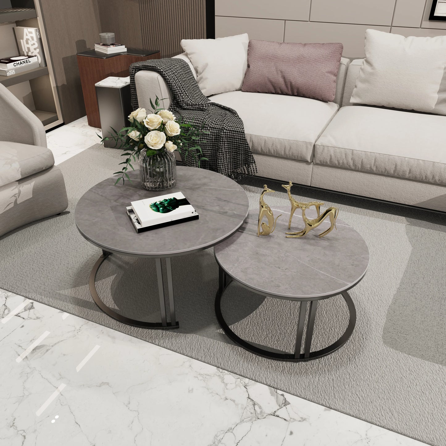 Modern Nesting Coffee Table Set of 2