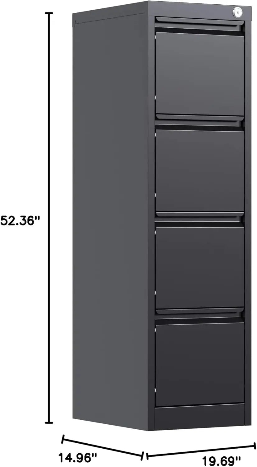 4 Drawer Filing Cabinet, Metal Vertical Cabinet