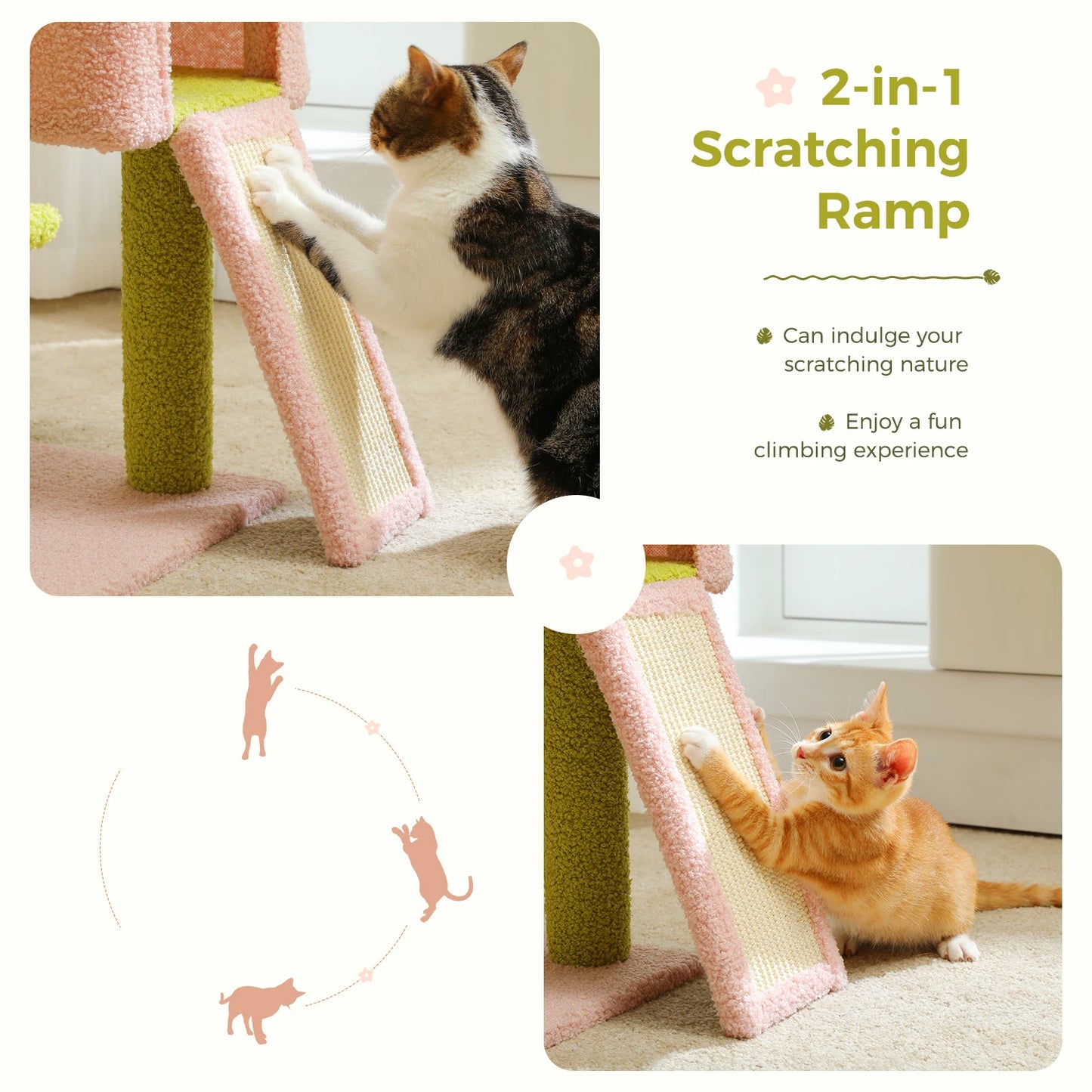 Multi-Level Cat Tower Sisal Covered Scratching Posts