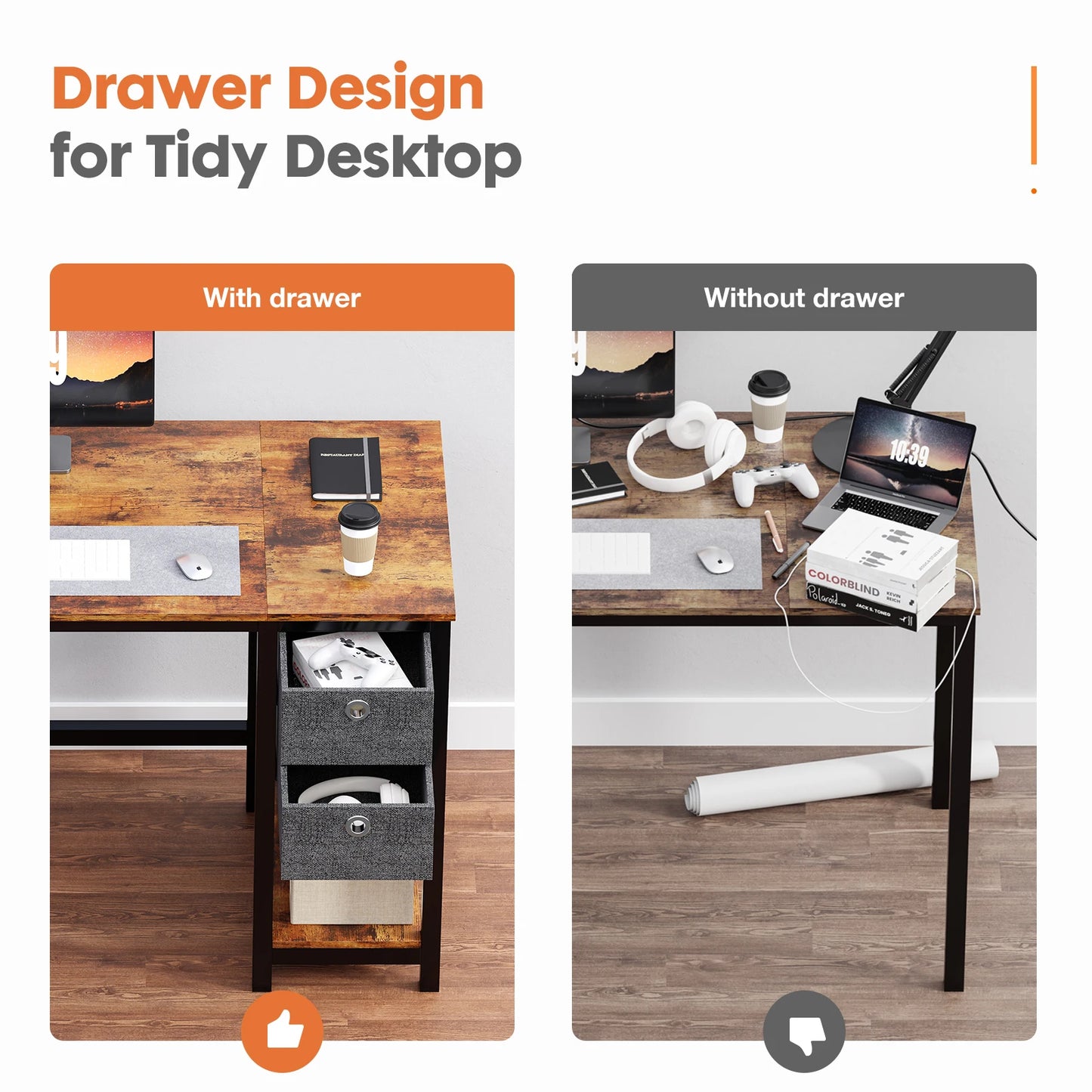 Computer Desk With Drawers