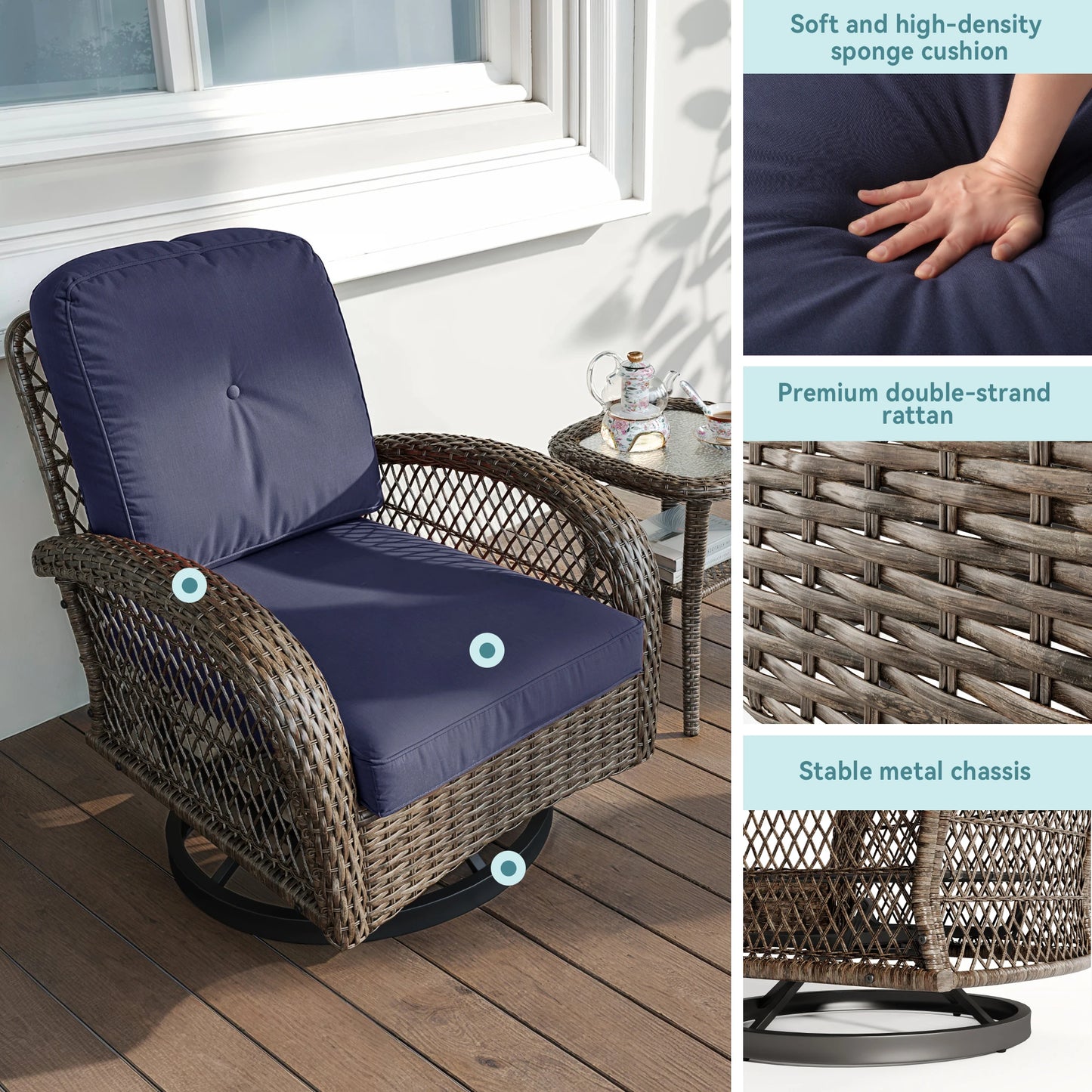 3 Piece Patio Furniture Set