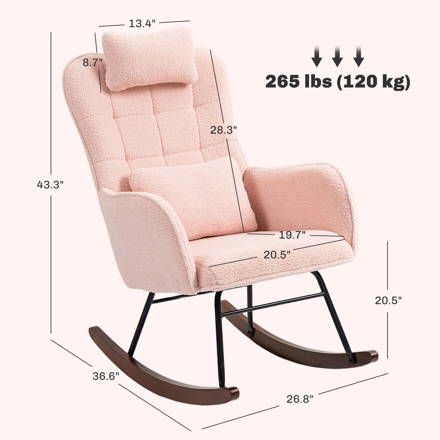 Rocking Chair with Headrest