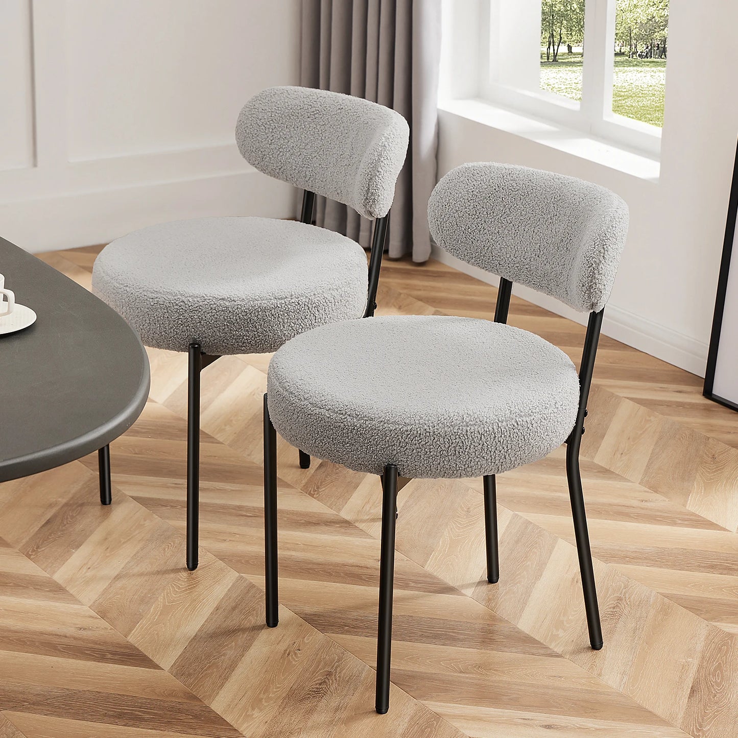 Ergonomic Round Dining Chairs Set Of 2