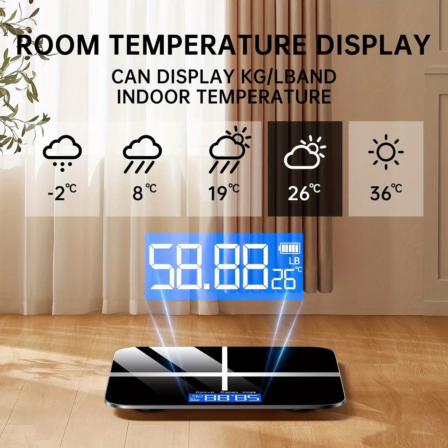 Digital Bathroom Scale 396lb, High-Precision