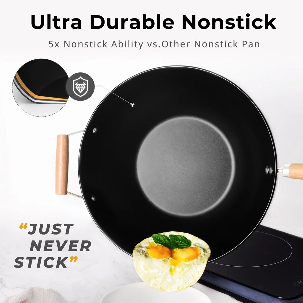 Easy Clean Carbon Steel Non-Stick Wok