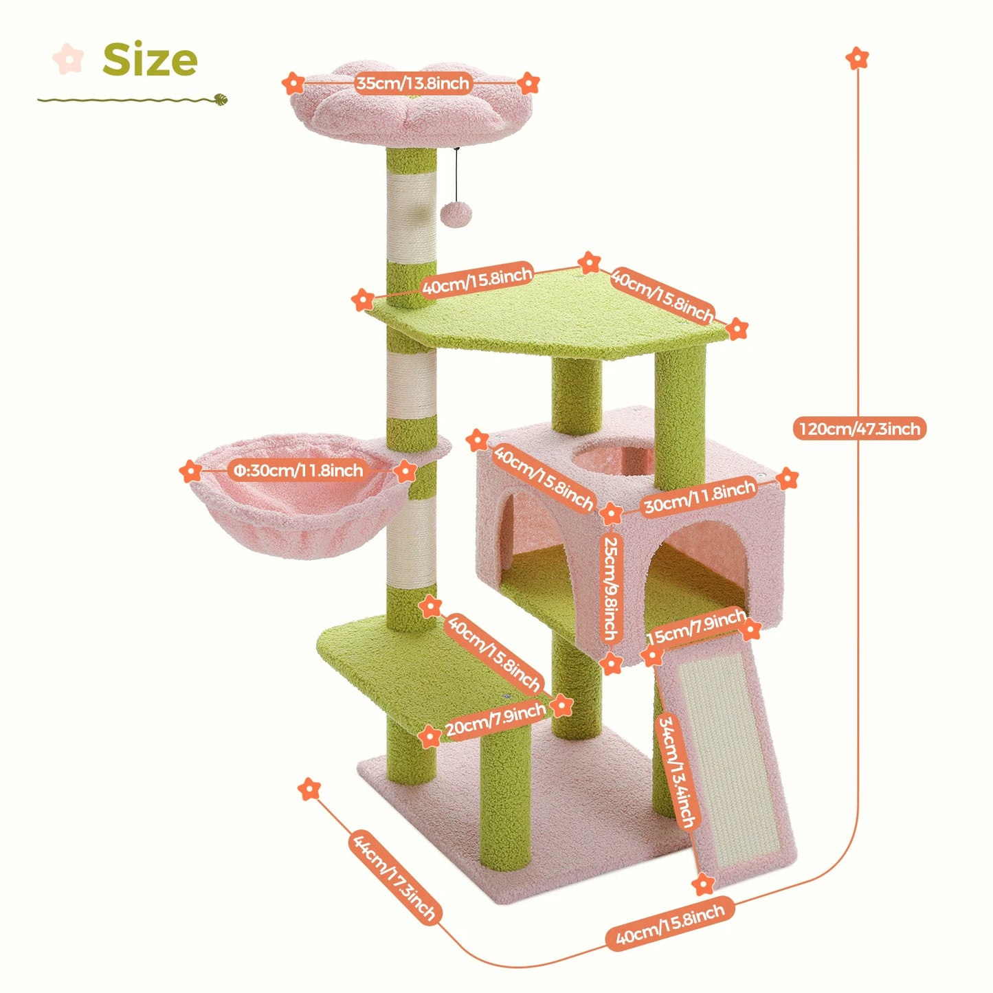 Multi-Level Cat Tower Sisal Covered Scratching Posts