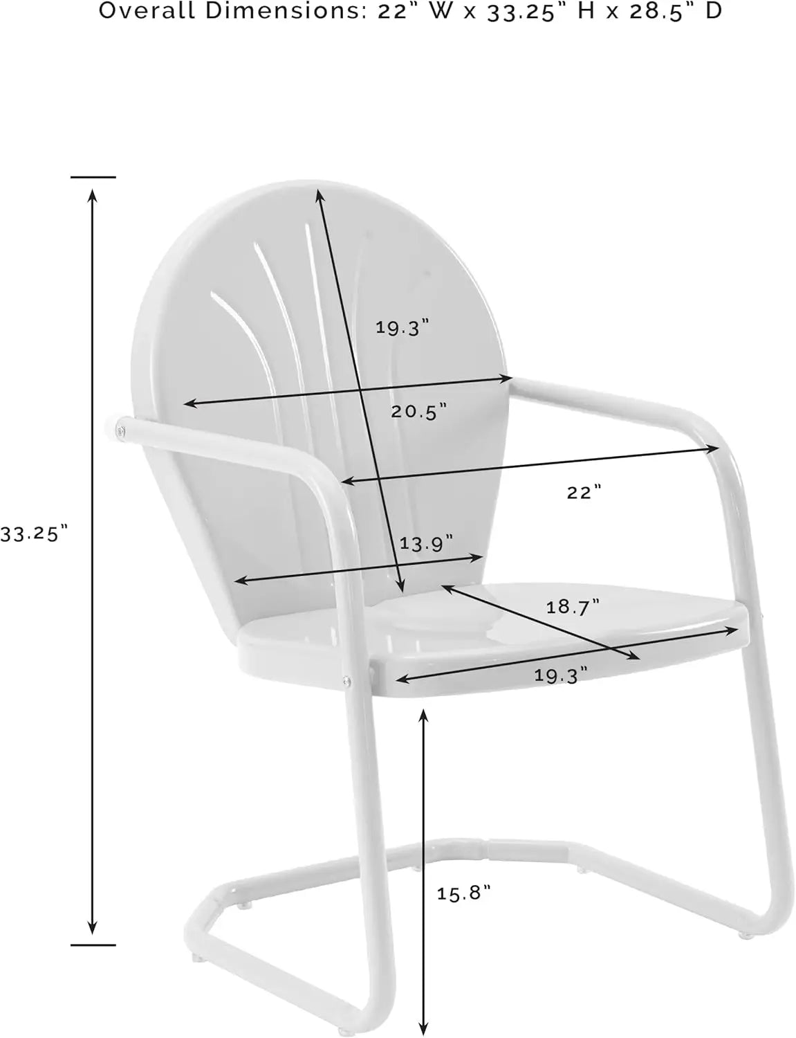 Retro Metal Patio Chairs for Porch, Deck, Balcony