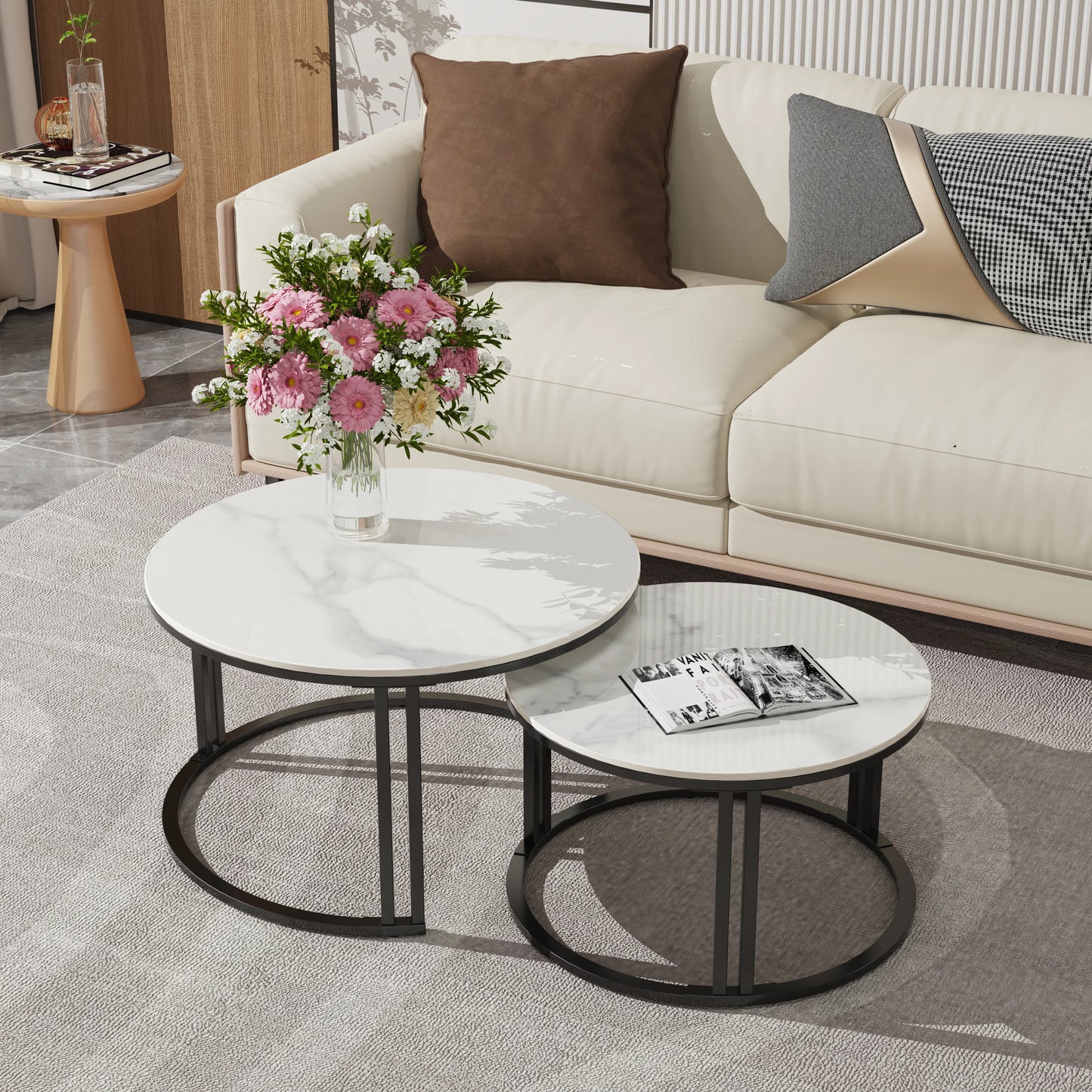 Modern Nesting Coffee Table Set of 2