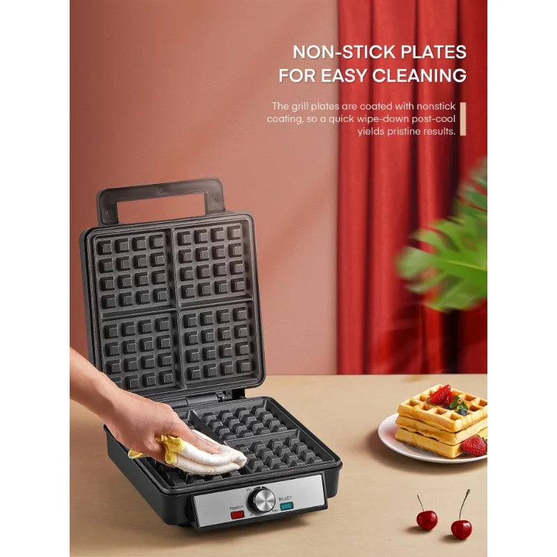 4-Waffle Electric Belgian Waffle Maker