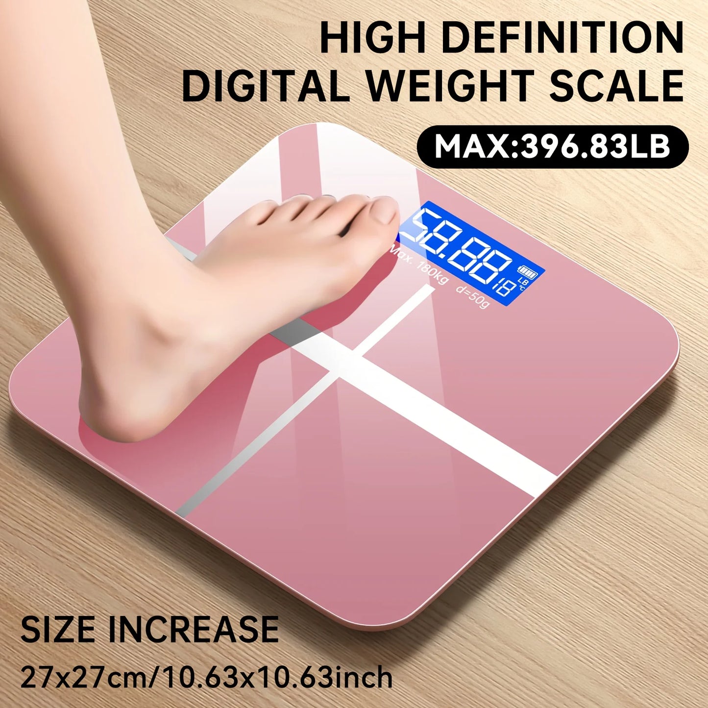 Digital Bathroom Scale 396lb, High-Precision