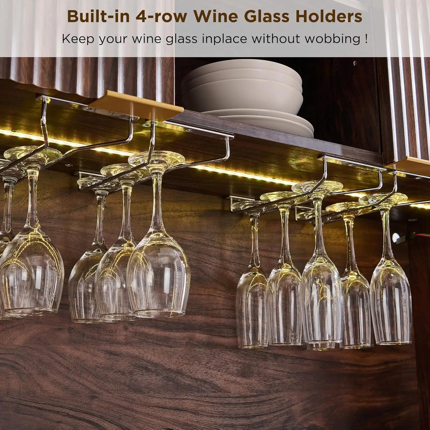 72" Modern Wine & Coffee Bar Cabinet