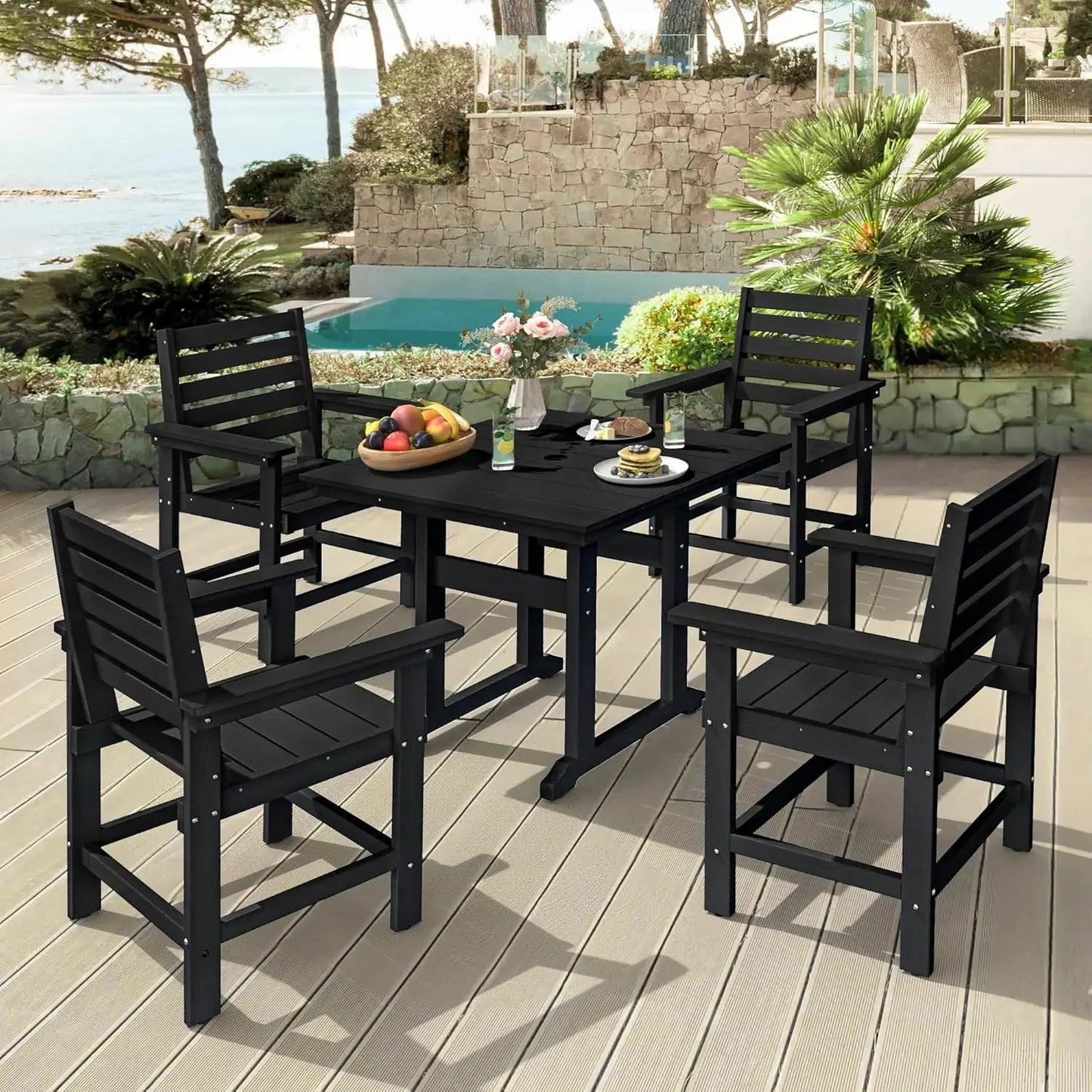 Patio Table and Chairs Set 7 Pieces