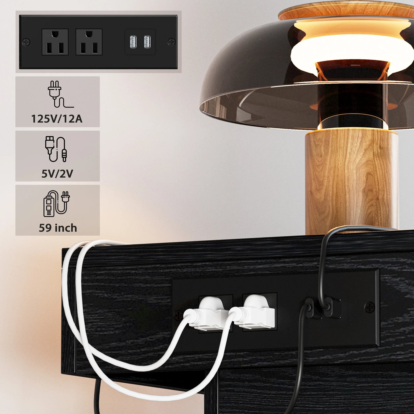 Night Stand with Charging Station