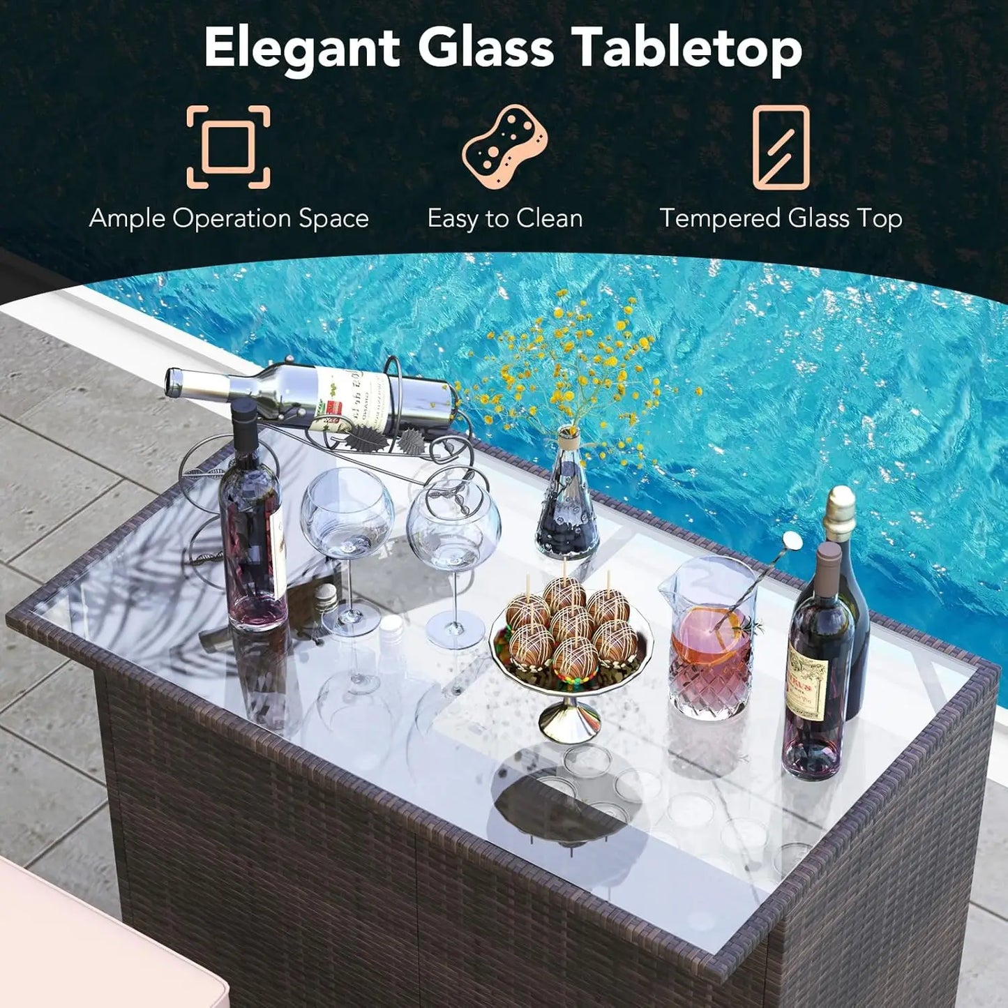 3 Piece Patio Bar Set