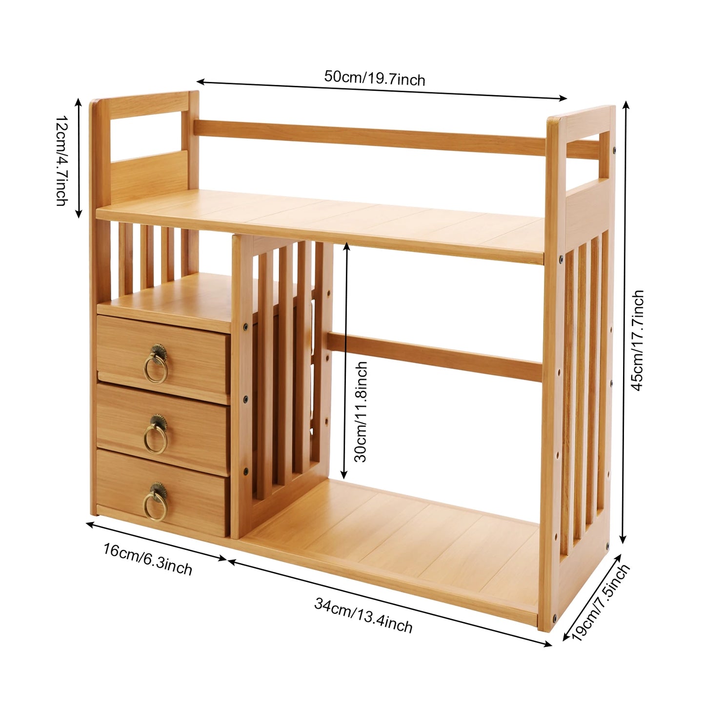 Bamboo Tabletop Bookshelf Storage Organizer Display Shelf