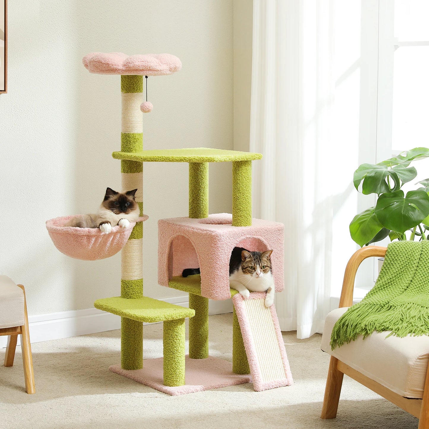 Multi-Level Cat Tower Sisal Covered Scratching Posts