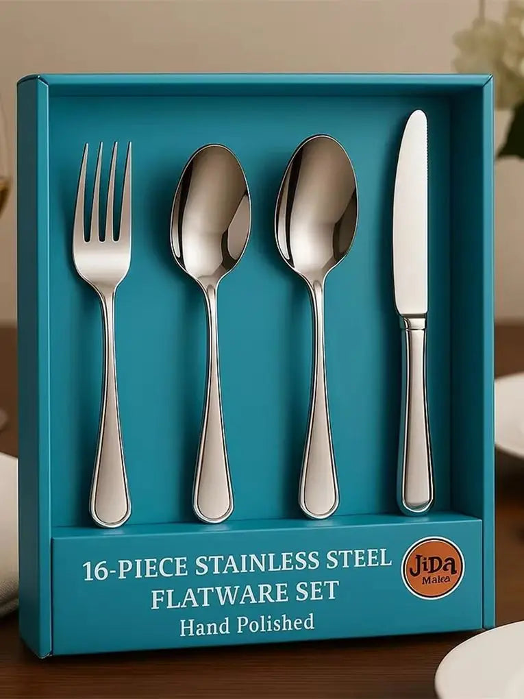 16-Pieces Luxury Premium Silverware Dinnerware Tableware Set