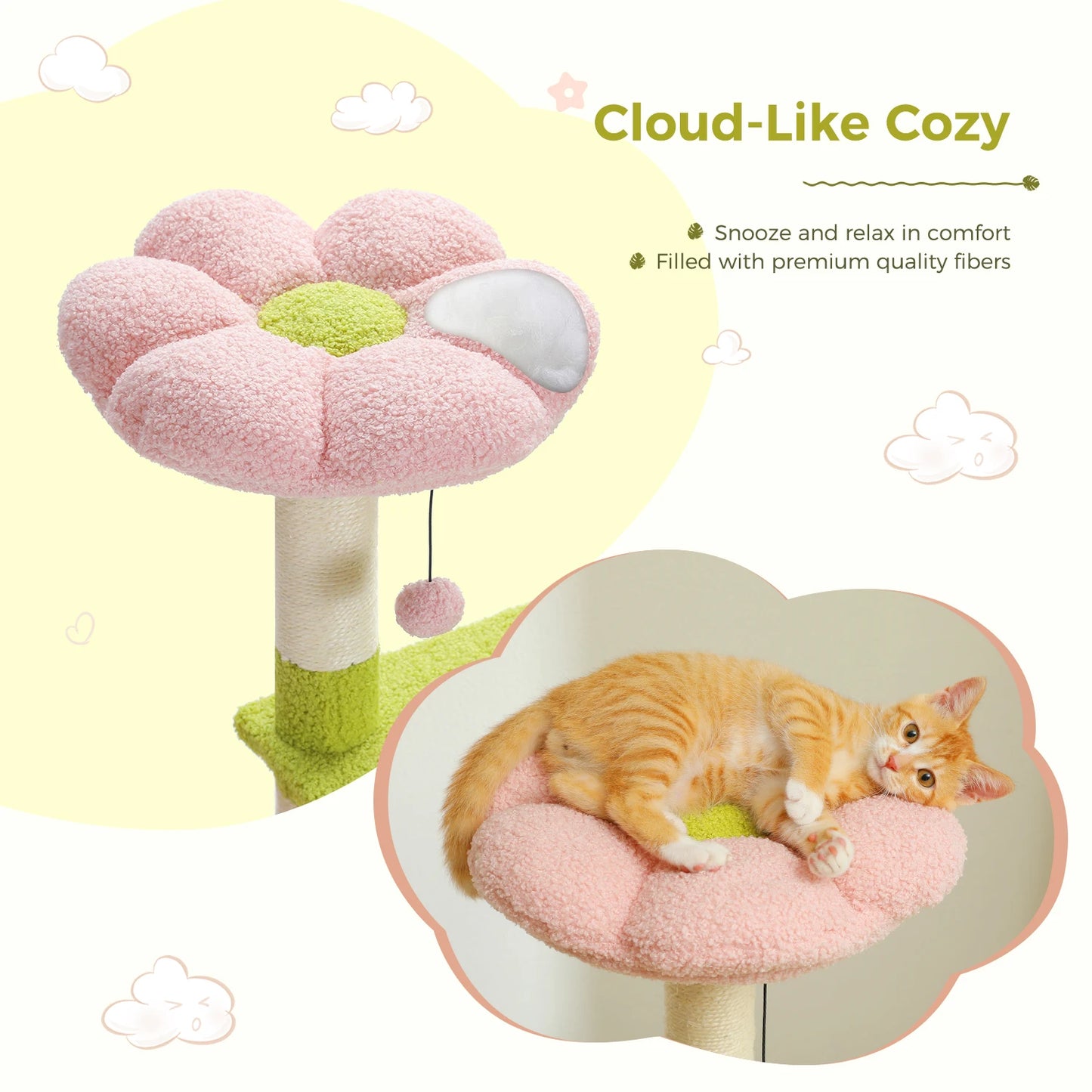 Multi-Level Cat Tower Sisal Covered Scratching Posts
