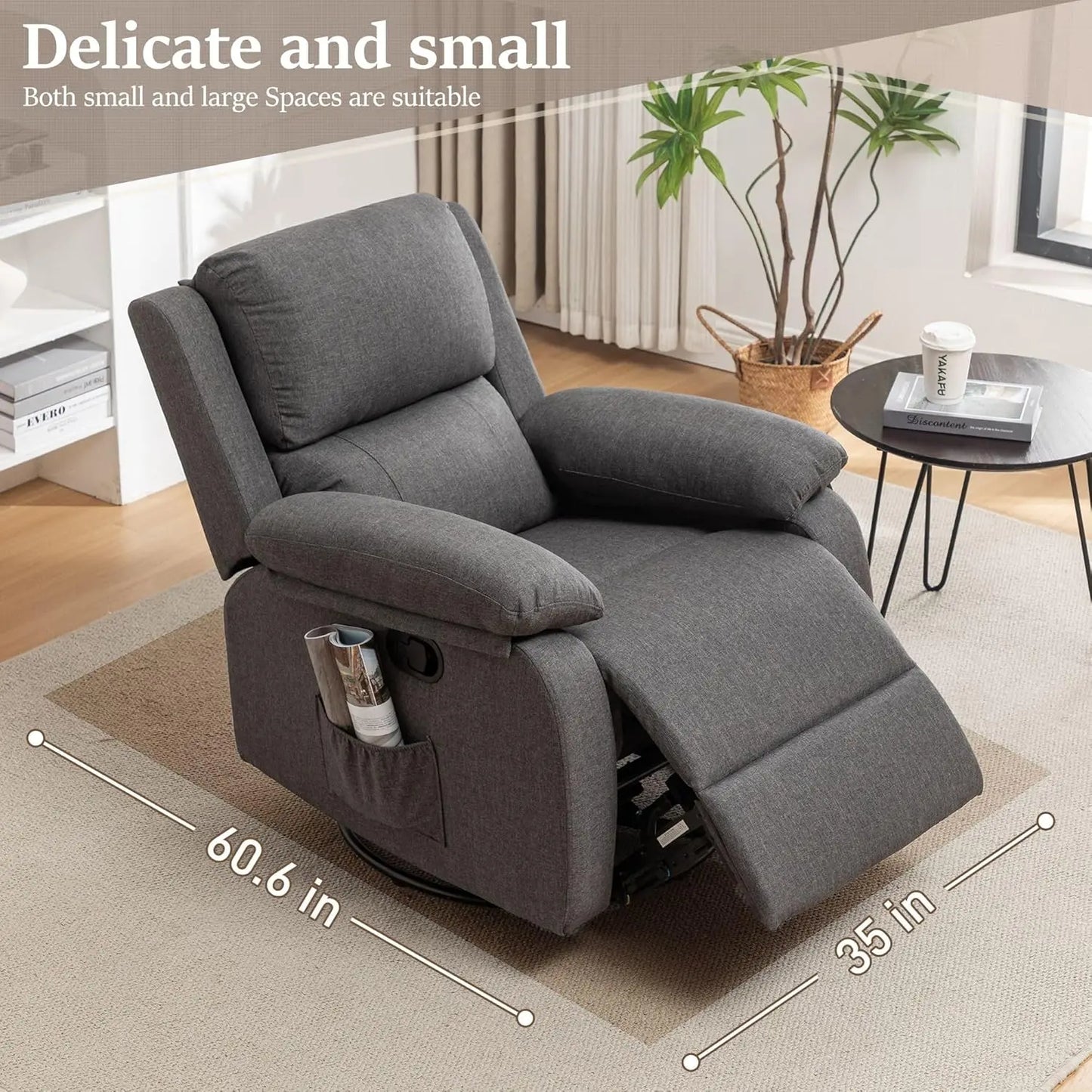 Recliner Chair, Swivel Rocker for Adults