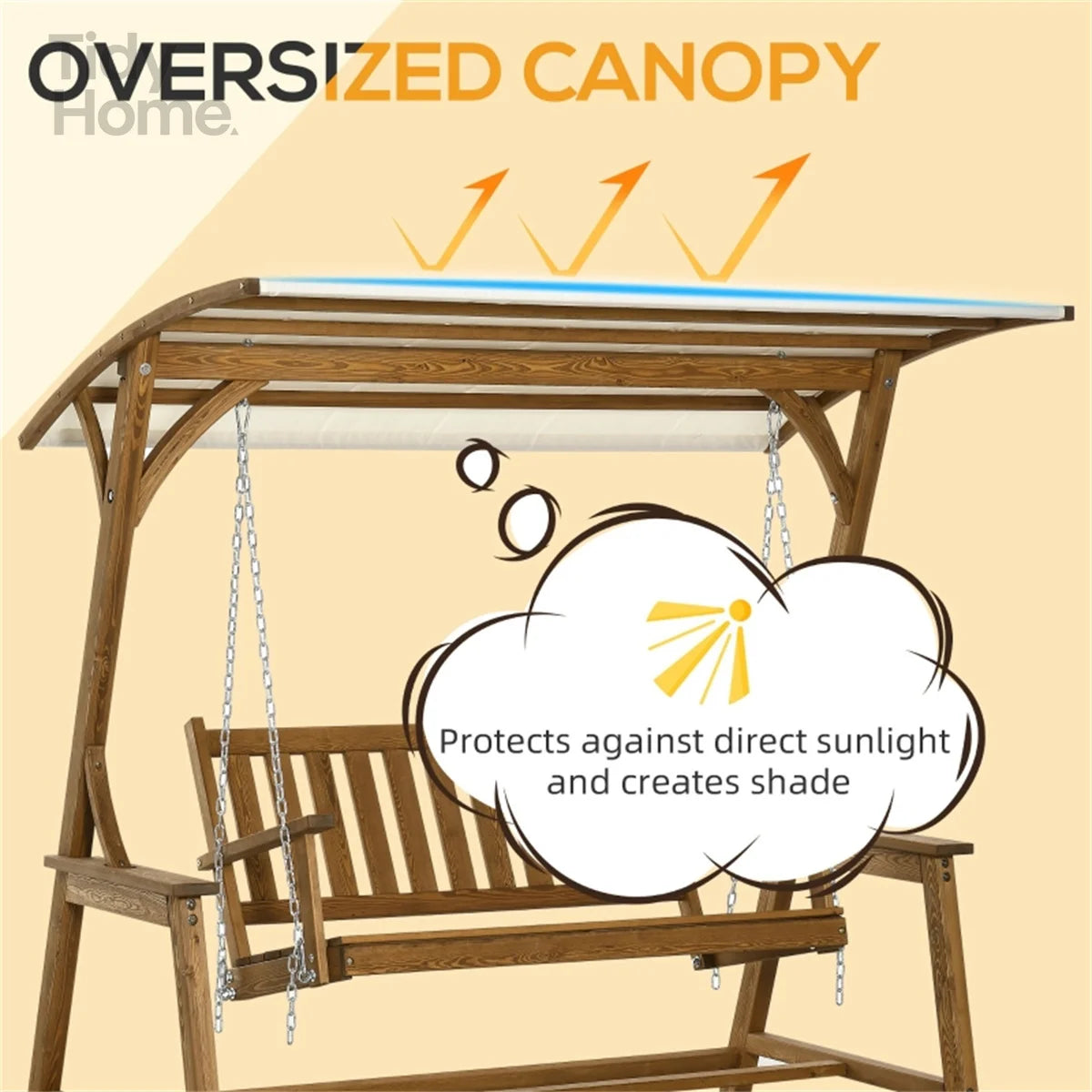 Outdoor Swing Loveseat with Canopy