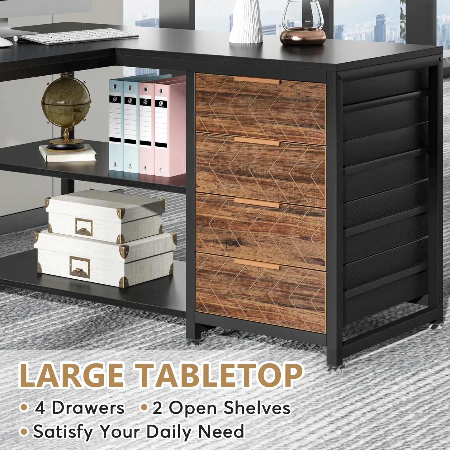 Modern L-Shaped Computer Desk Corner
