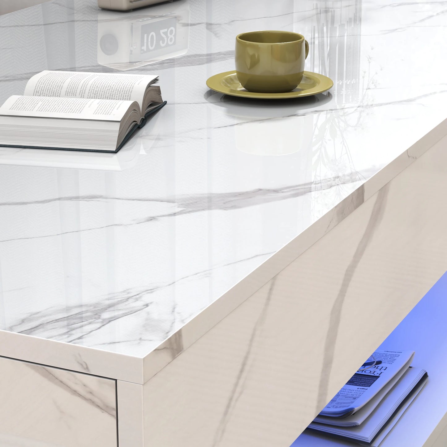 Modern Stylish Coffee Table with LED Lights