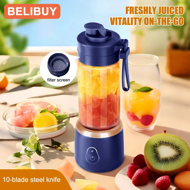 Portable Blender Electric Juicer 600ML Fruit Mixers