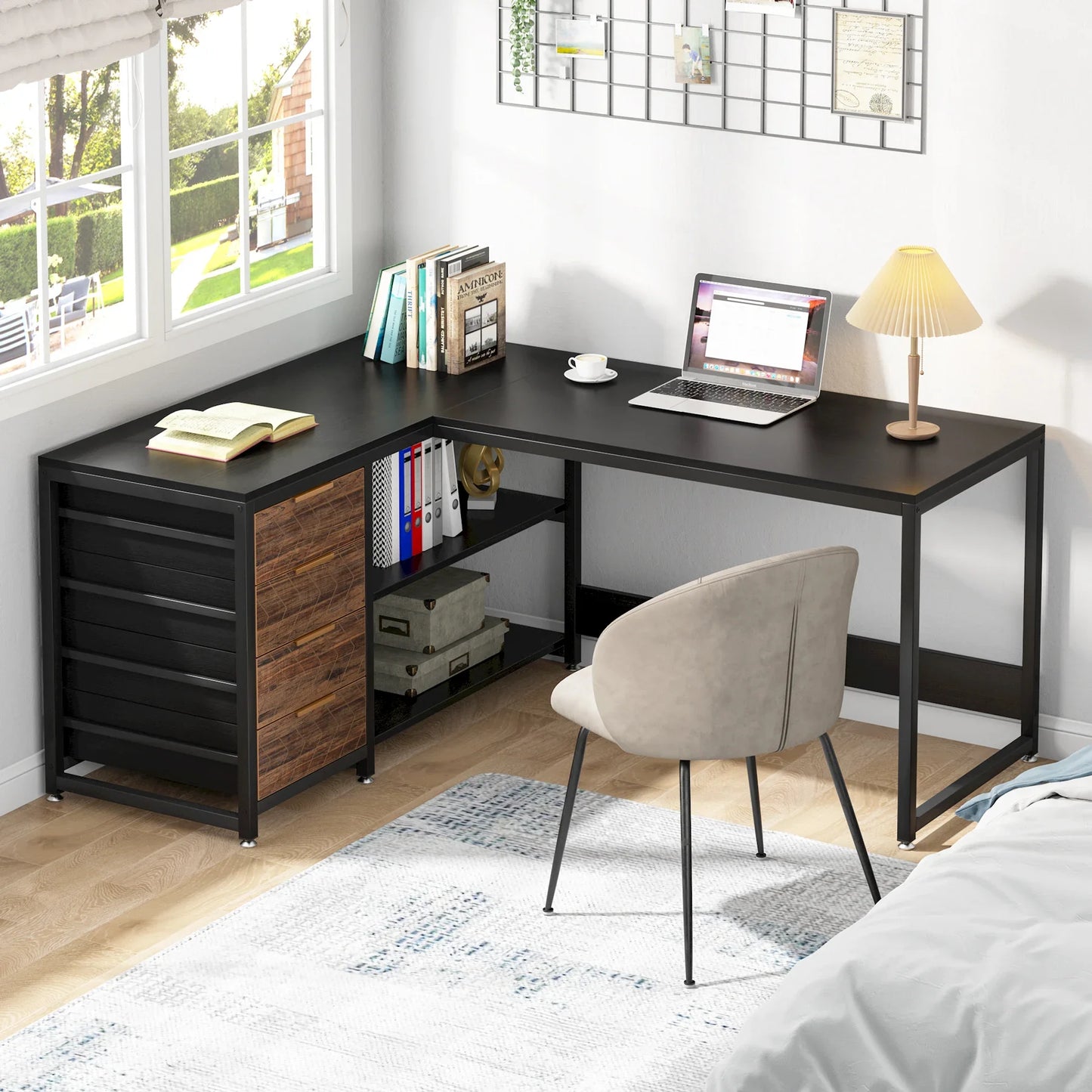 Modern L-Shaped Computer Desk Corner