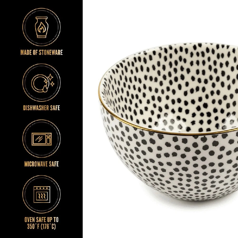 Versatile Stoneware Round Bowls 4 Pack