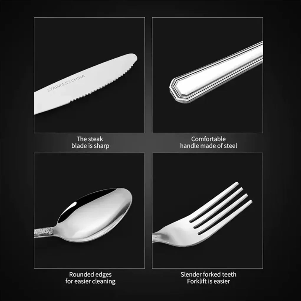 16-Pieces Luxury Premium Silverware Dinnerware Tableware Set