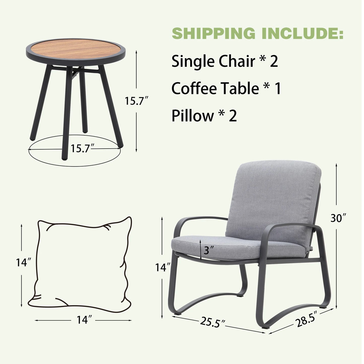 3 Piece Rocking Bistro Set