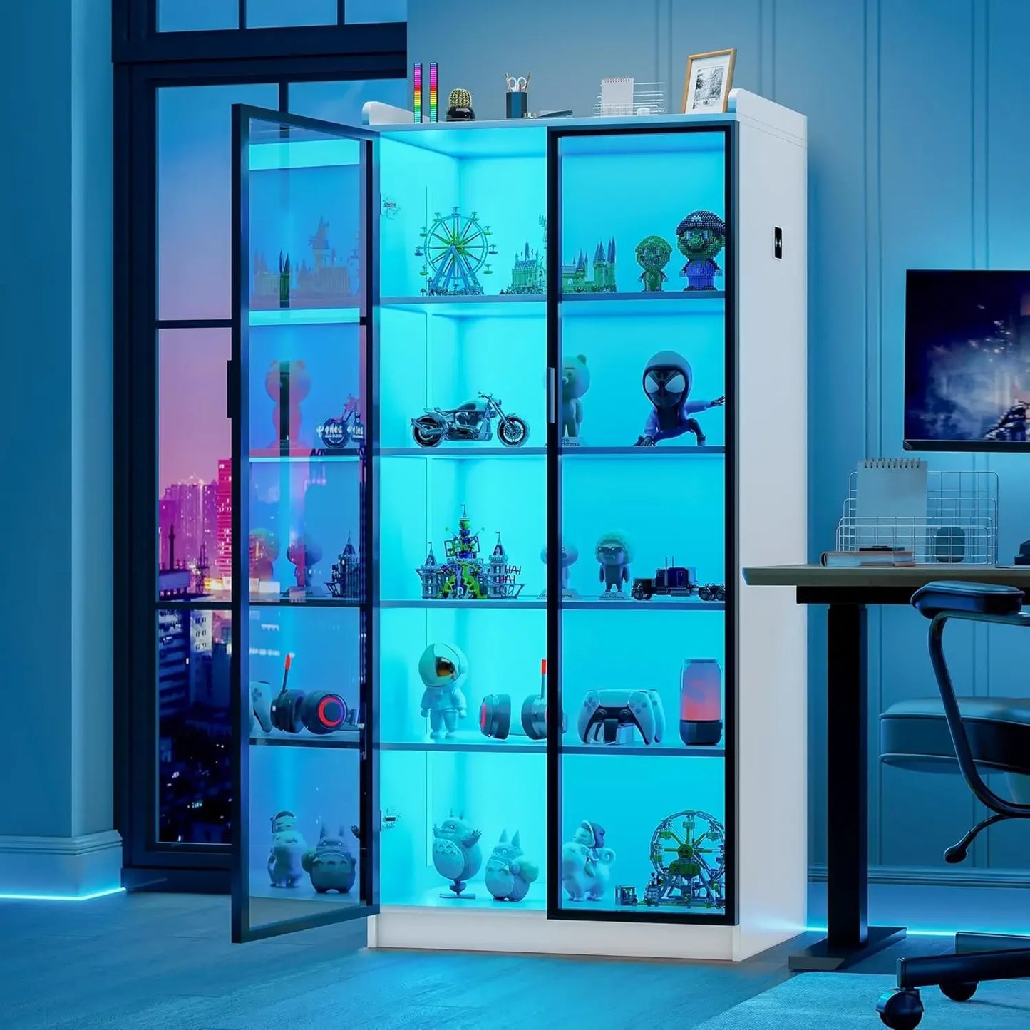 5 Tier Bookcase Display Cabinet