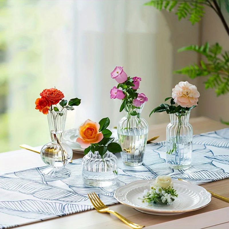 8/16 Pieces Modern Transparent Glass Vase Set