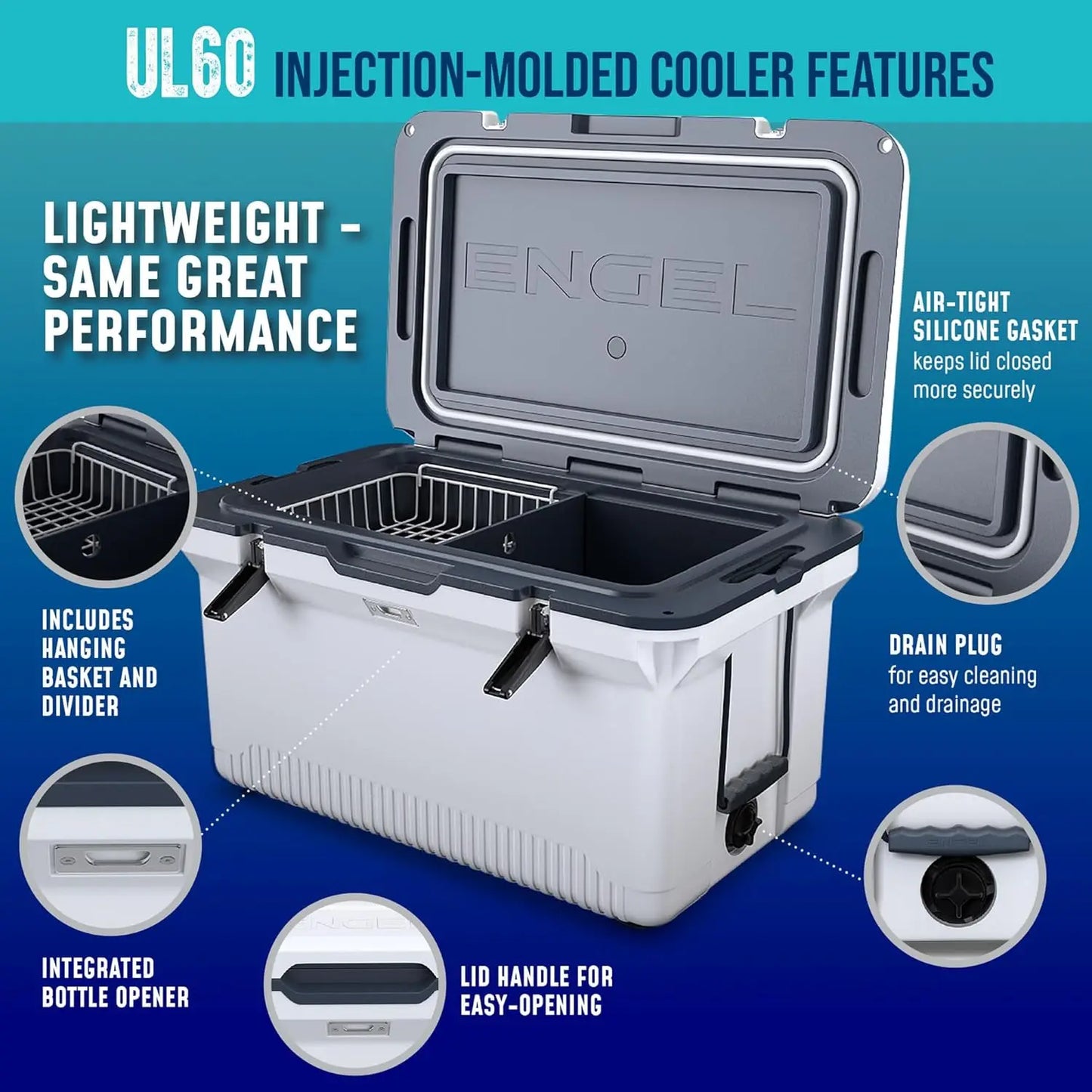 60 QT Ultra-Light Injection Molded Cooler