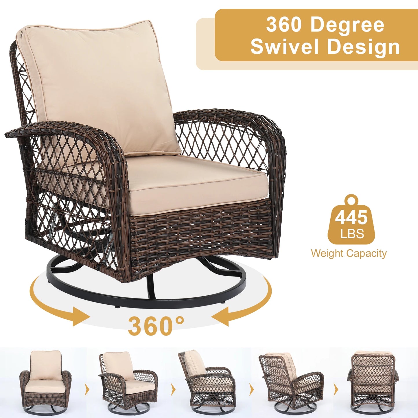 3 Piece Patio Furniture Set