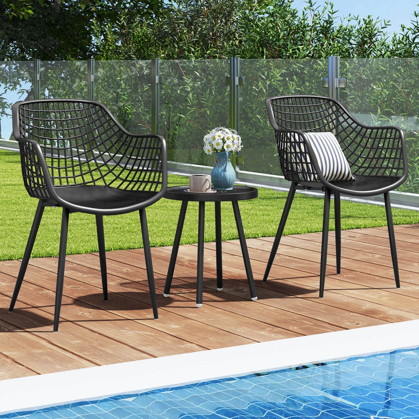 3 Piece Patio Bistro Set All Weather