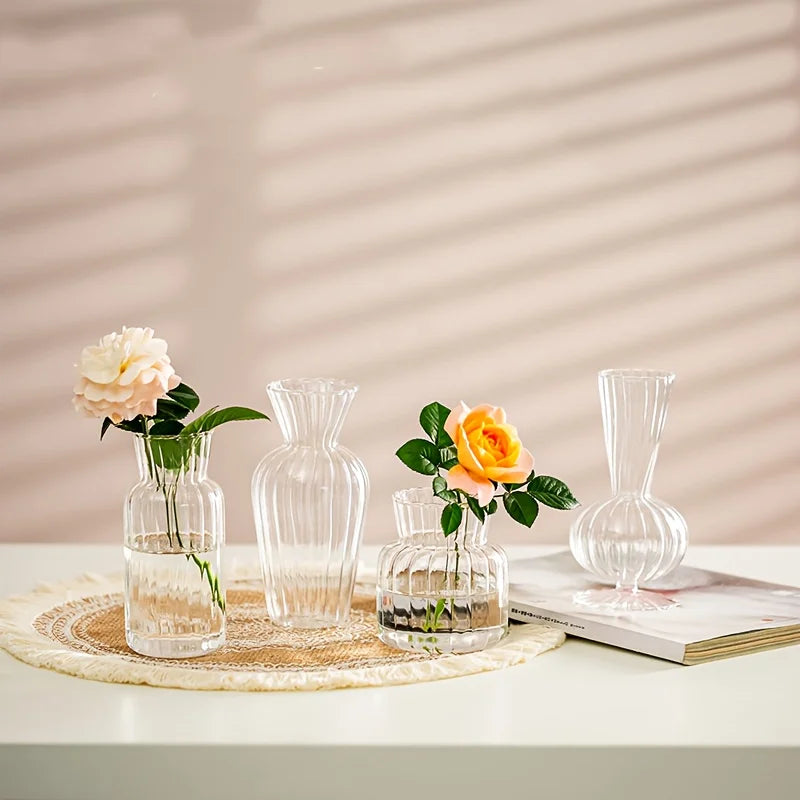 8/16 Pieces Modern Transparent Glass Vase Set