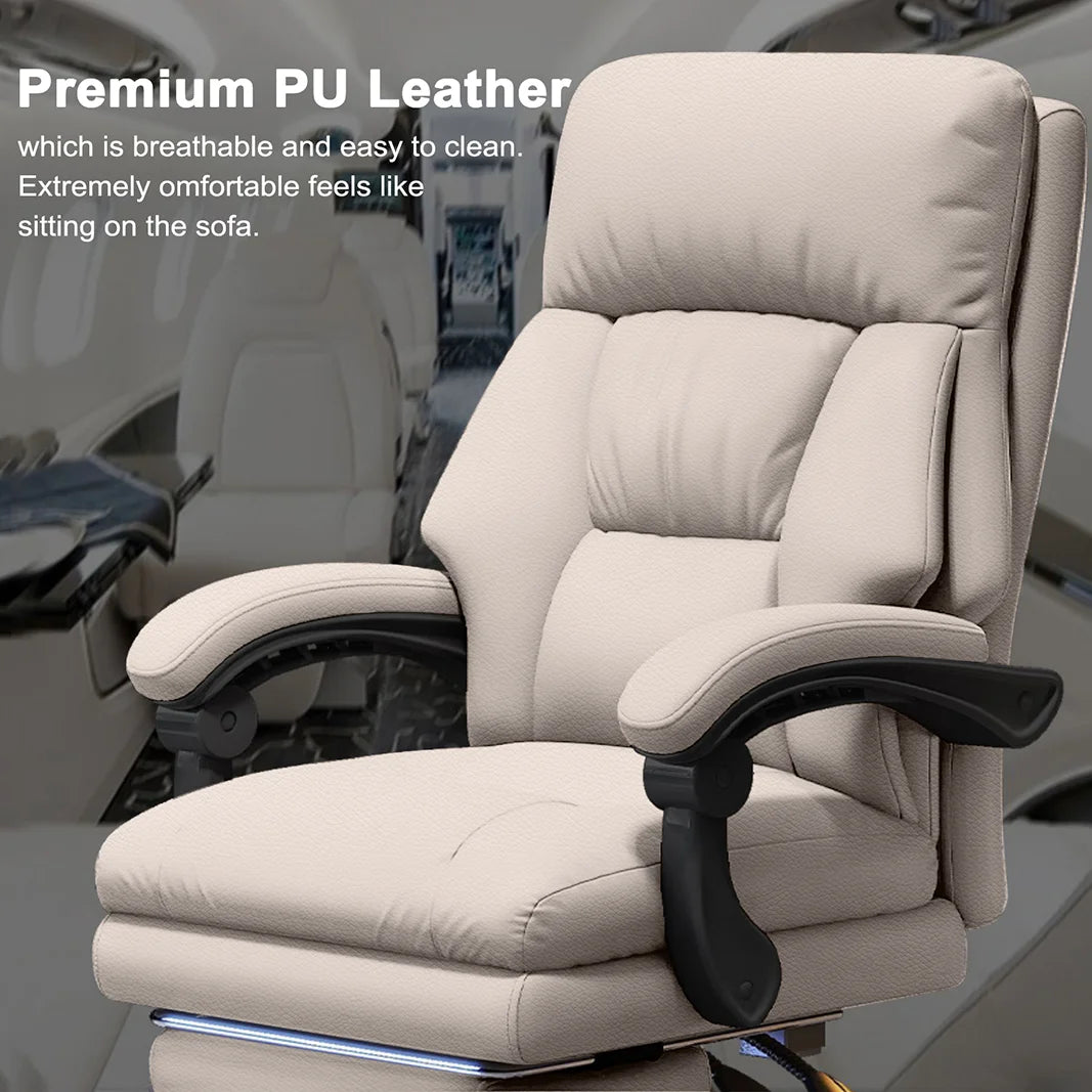 High Back Office Desk Chair - Foot Rest