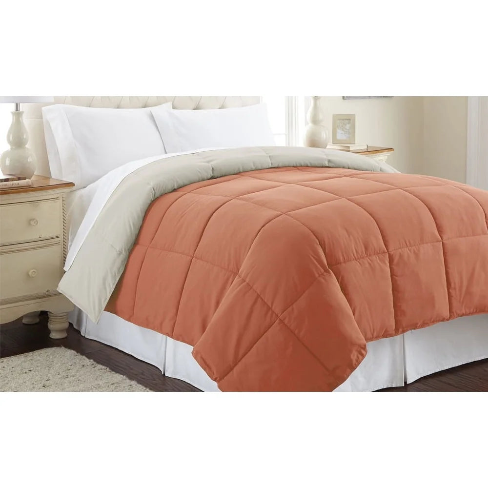 Reversible Hypoallergenic Down Alternative Comforter Twin All-Season