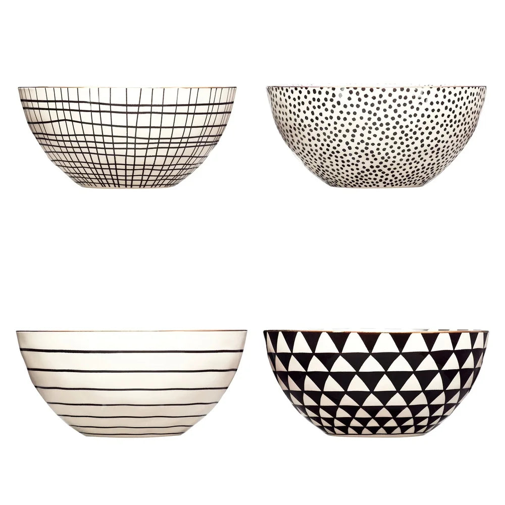 Versatile Stoneware Round Bowls 4 Pack